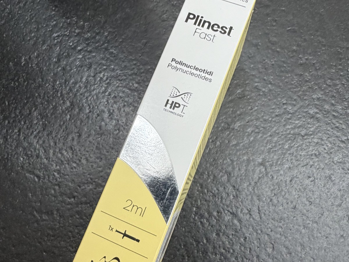 Originální balení polynukleotidů Plinest (Mastelli) v ordinaci Fresh Vibes Beauty, Praha 1